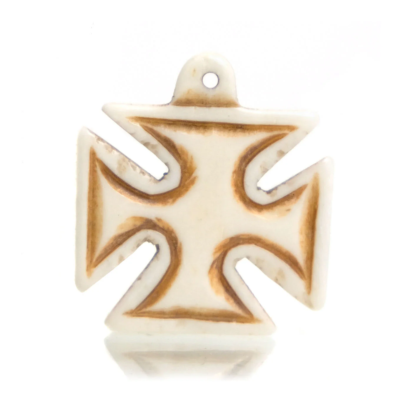 Carved Bone Cross Pendant - Image 2