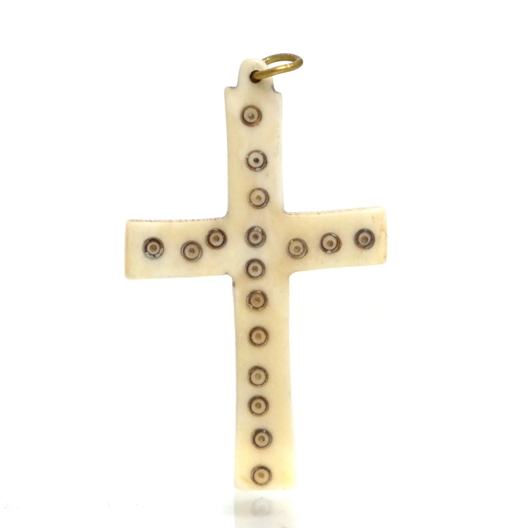 Carved Bone Cross Pendant - Image 3