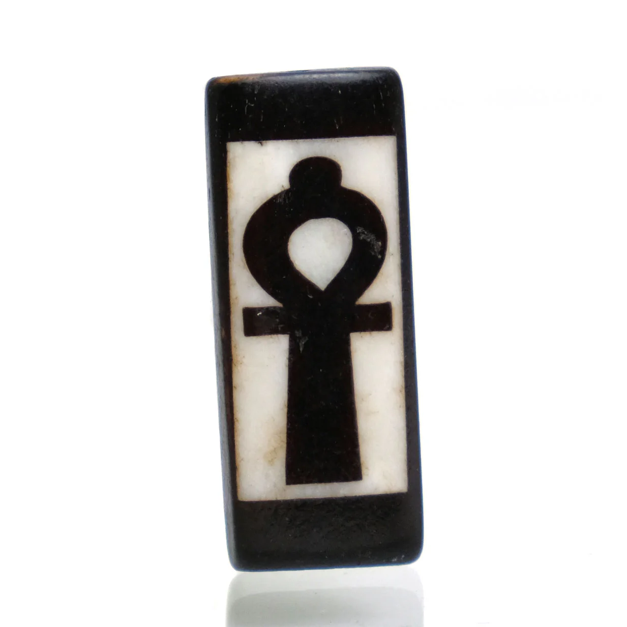 Carved Bone Batik Pendant, Ankh - Image 3