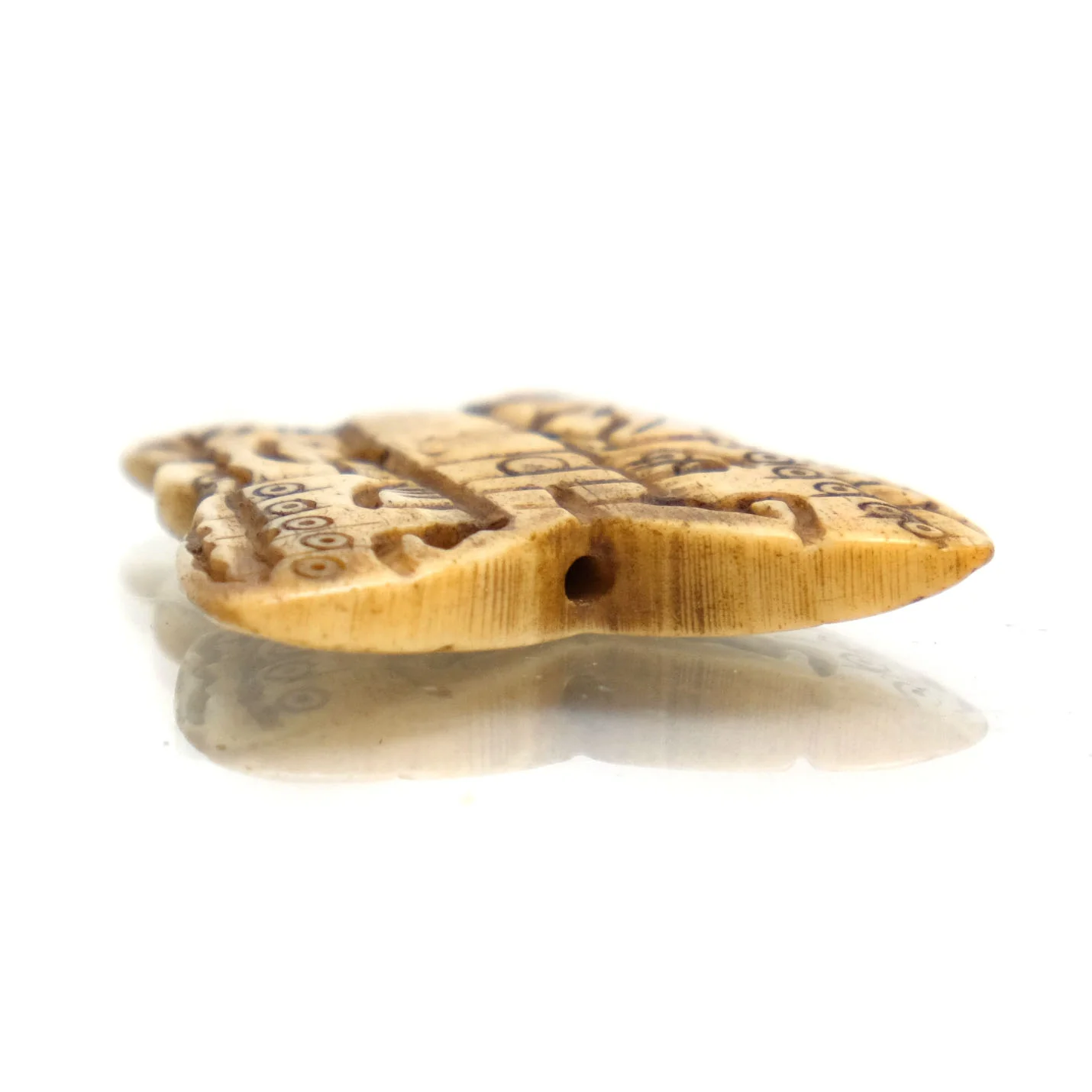 Carved Bone Pendant, Butterfly 2 - Image 3