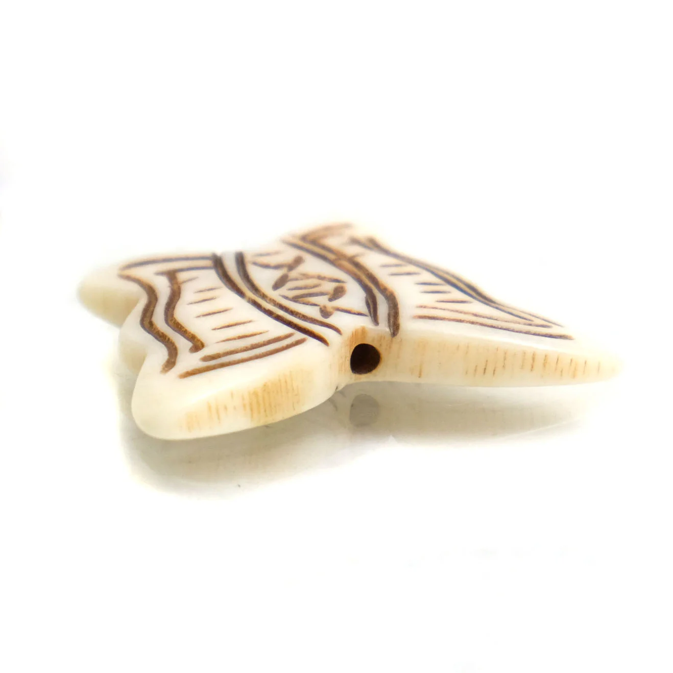 Carved Bone Pendant, Butterfly 3 - Image 3