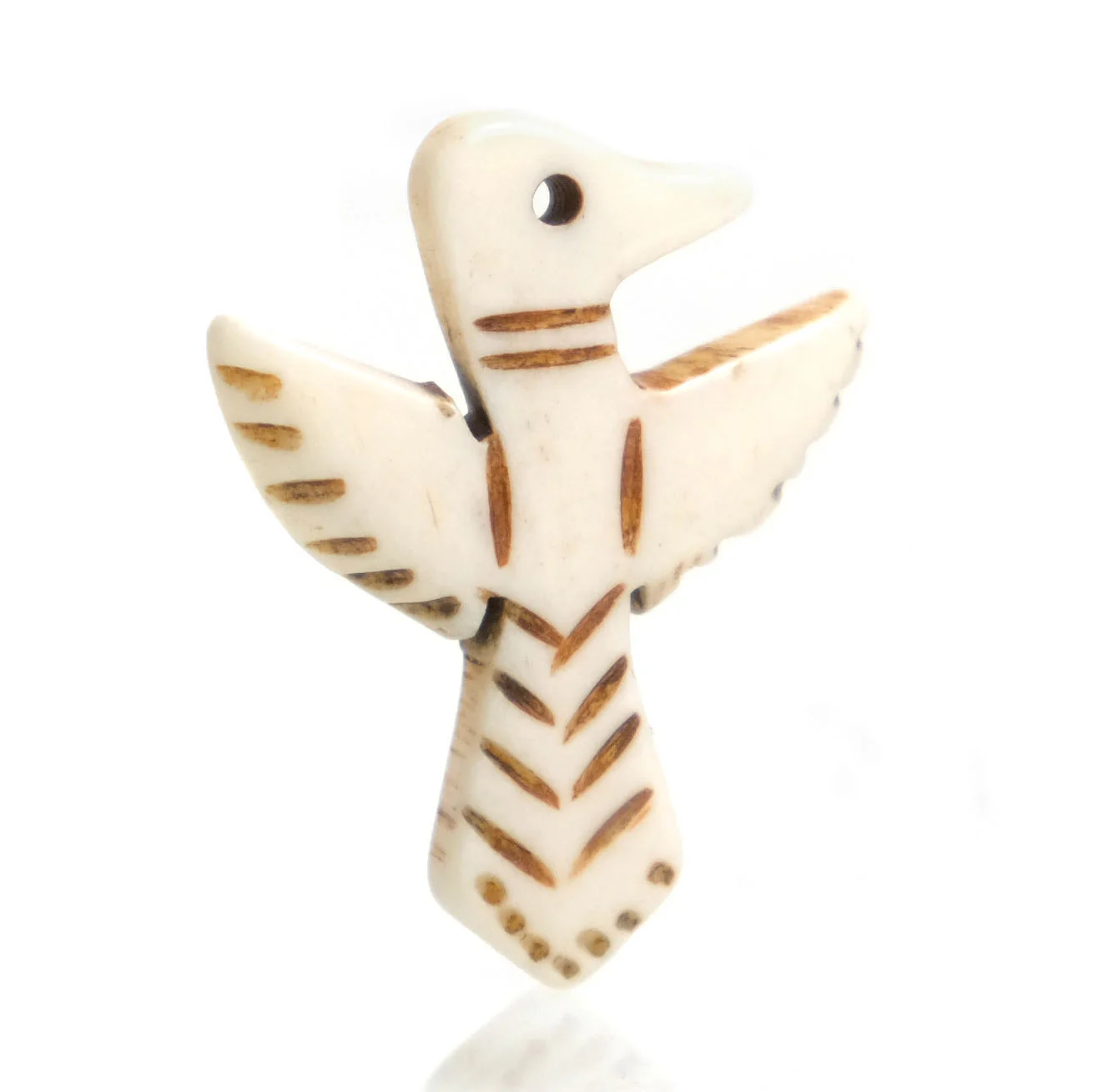 Carved Bone Pendant, Eagle - Image 2