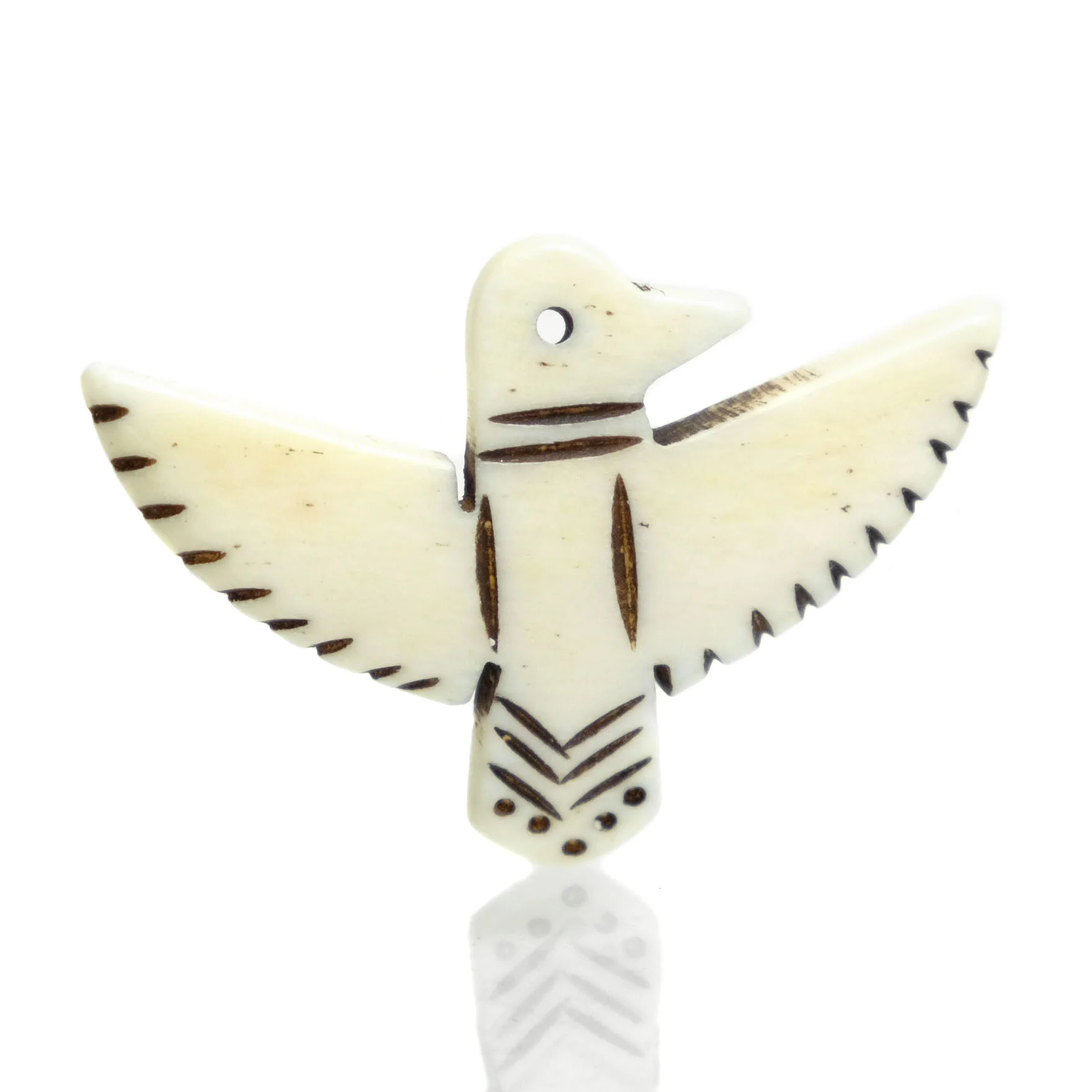 Carved Bone Pendant, Eagle - Image 4