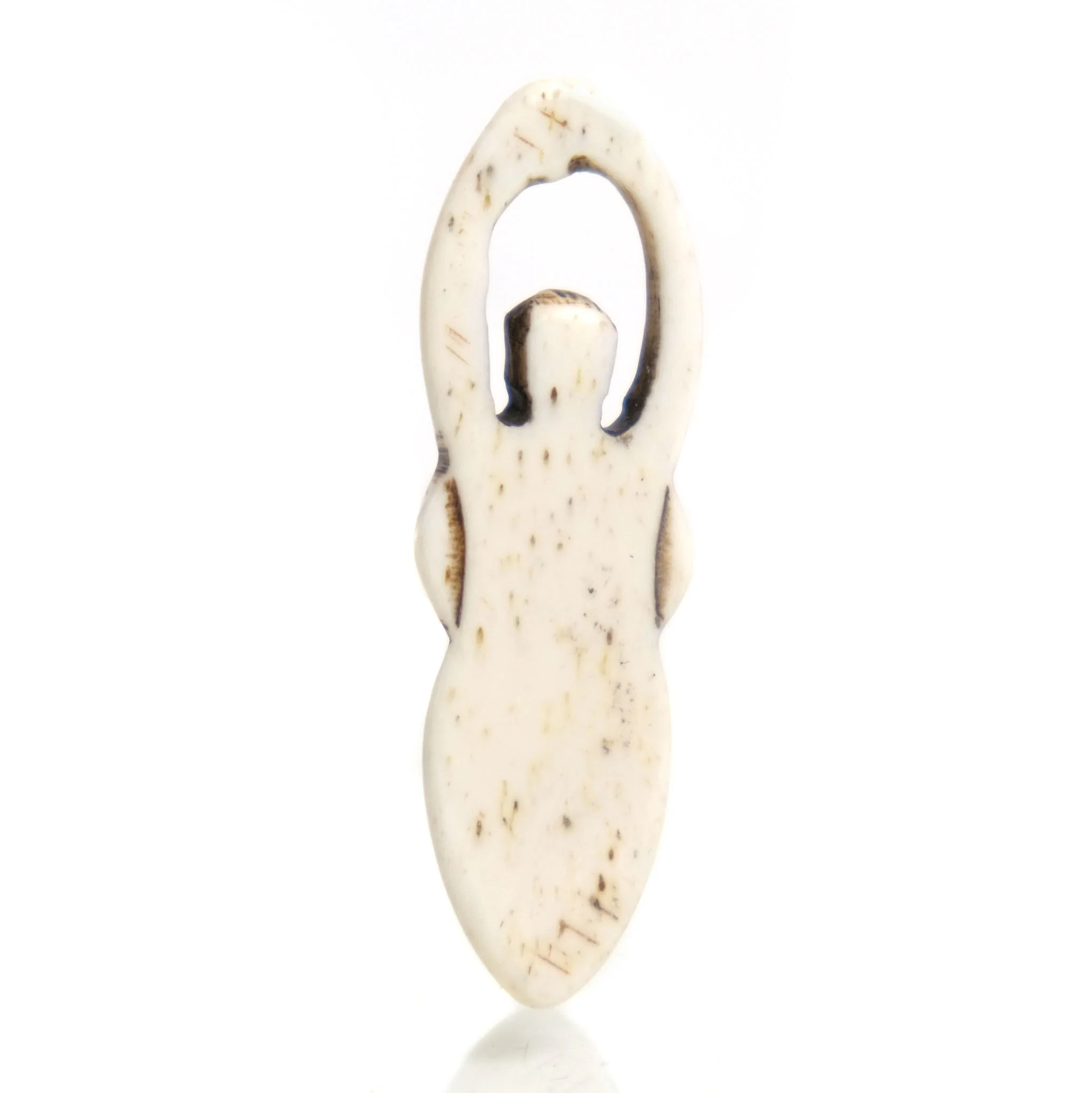 Carved Bone Pendant, Earth Mother Goddess - Image 2