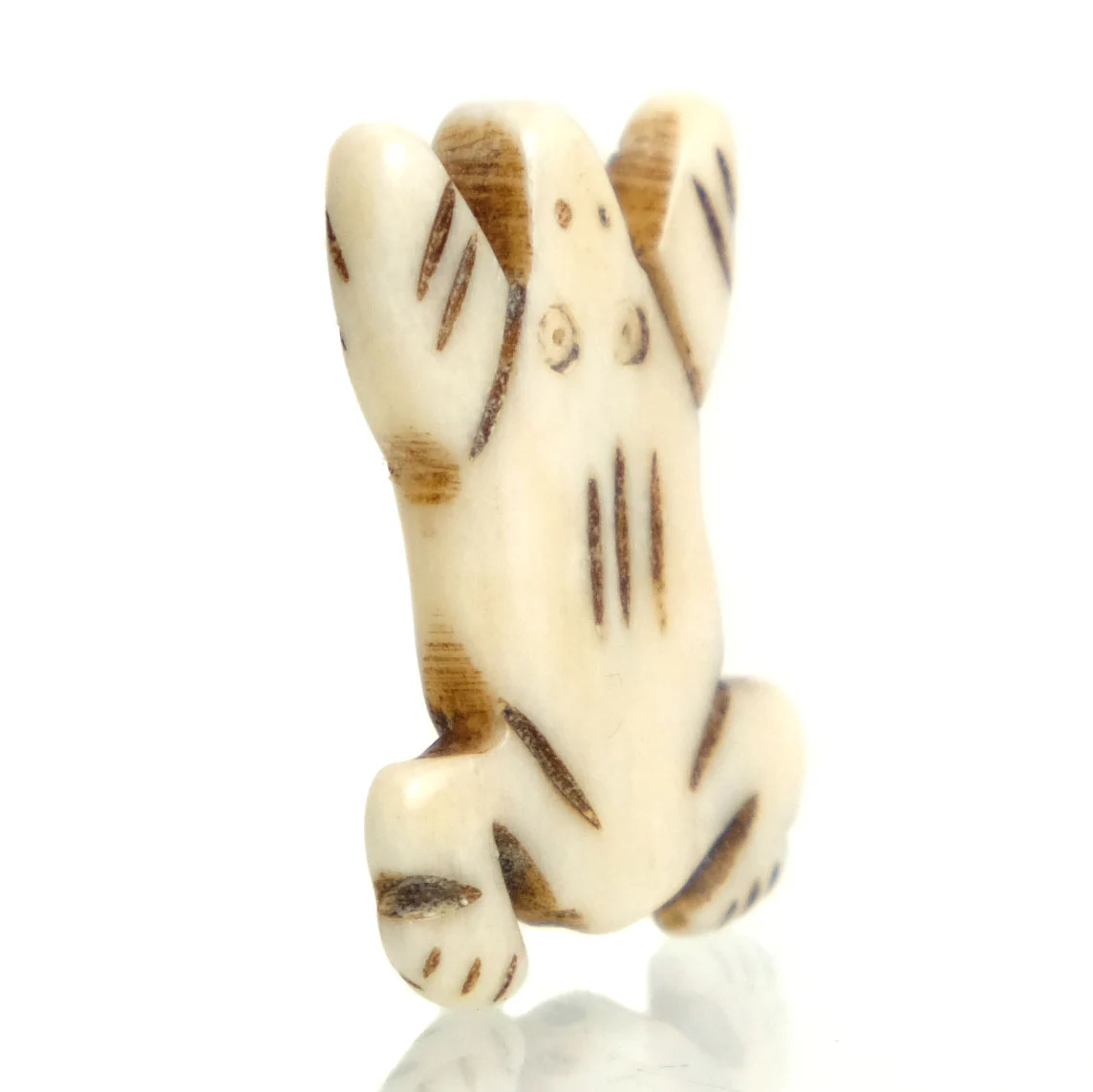 Carved Bone Pendant Bead, Frog 2 - Image 2