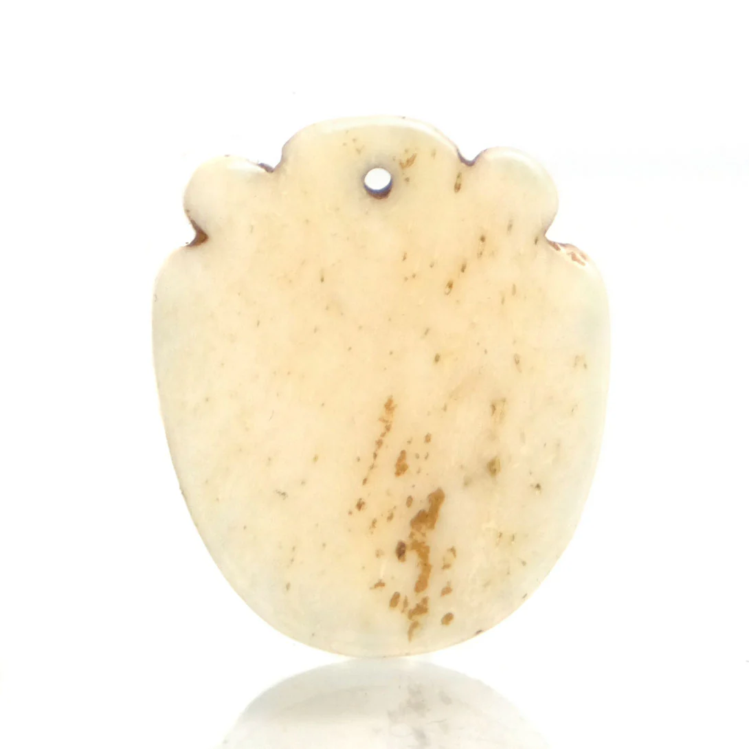 Carved Bone Pendant, Lion - Image 2