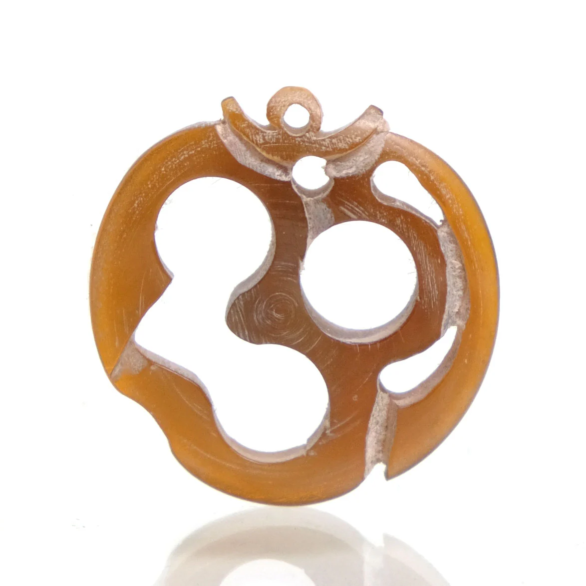 Carved Bone Pendant, Ohm - Image 2