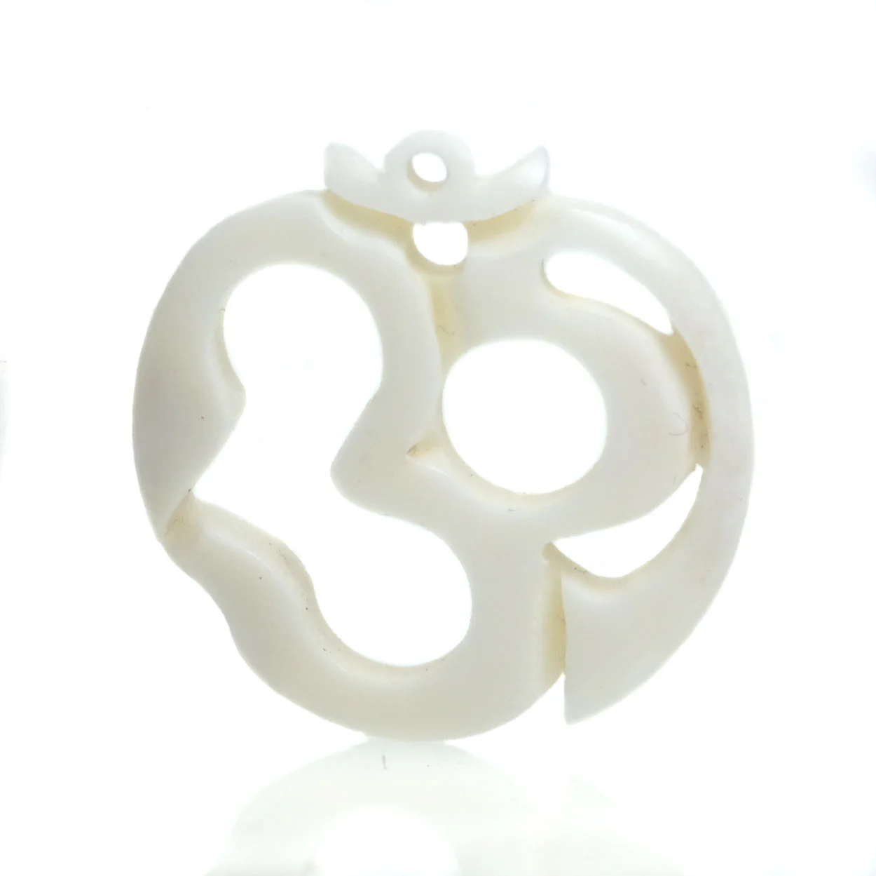 Carved Bone Pendant, Ohm - Image 3