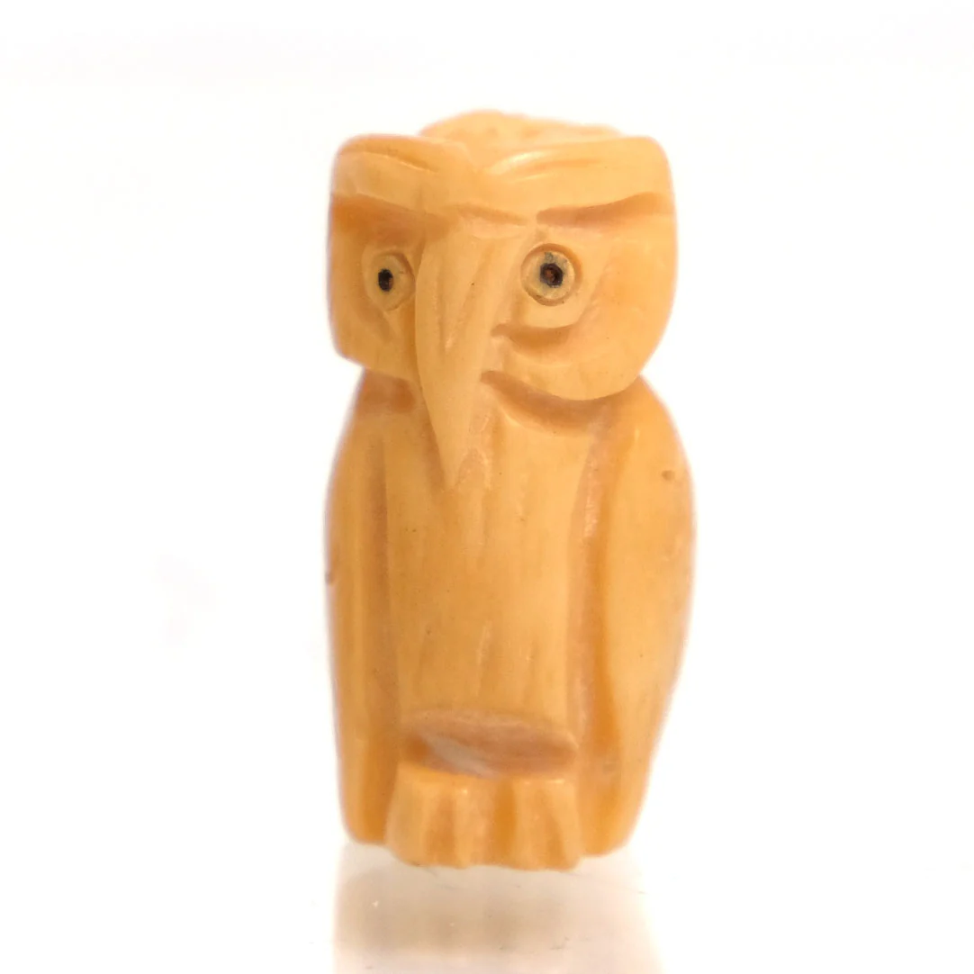 Carved Bone Pendant, Owl 1 - Image 4