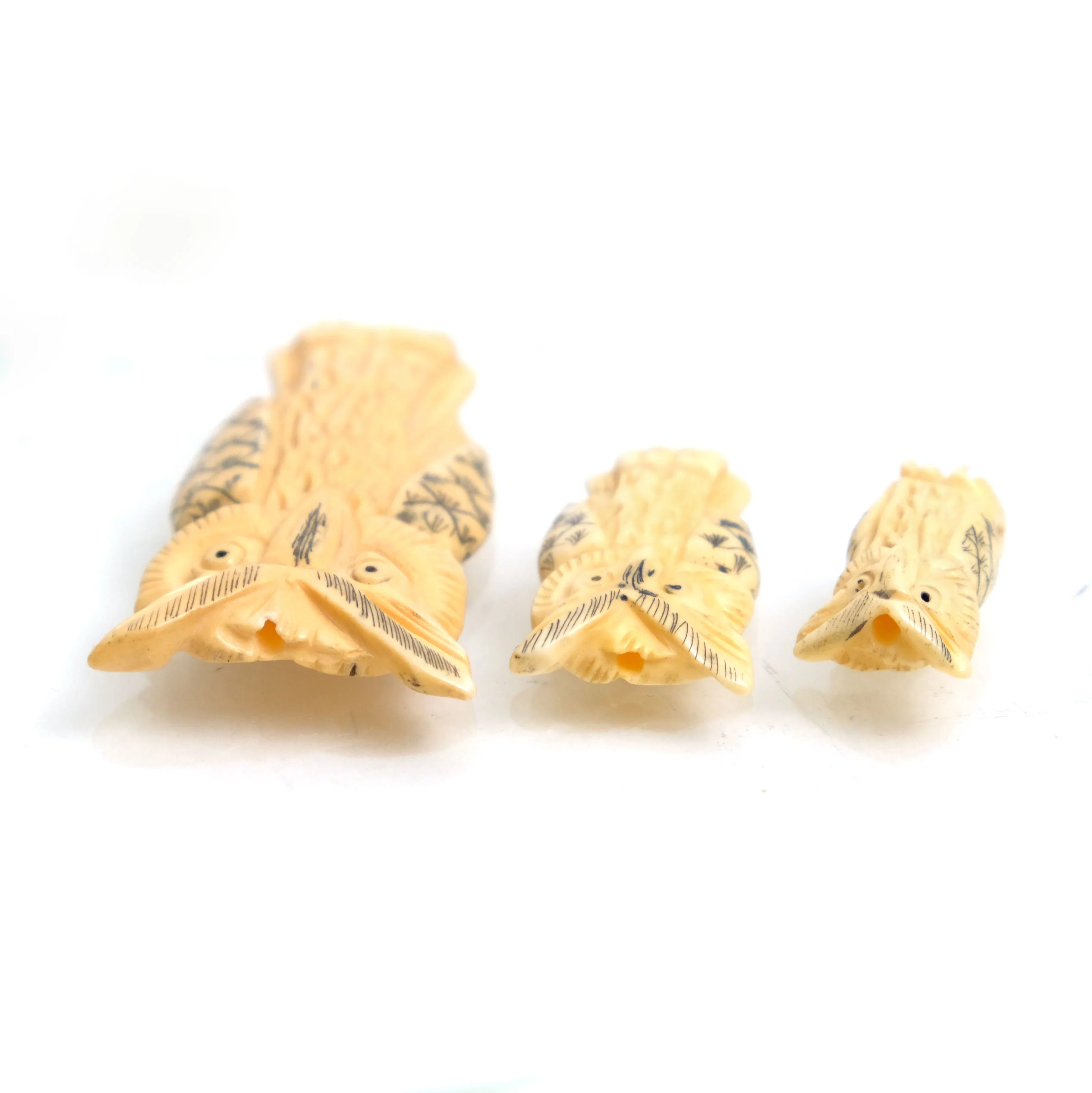 Carved Bone Pendant, Owl 2 - Image 6