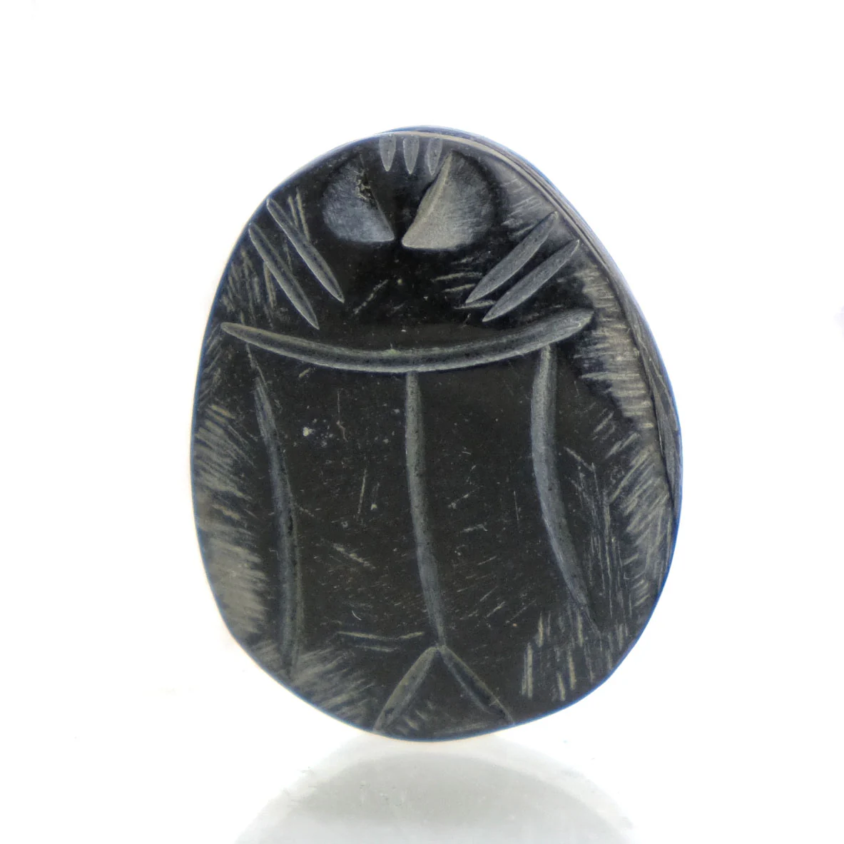 Carved Bone Pendant, Scarab - Image 3