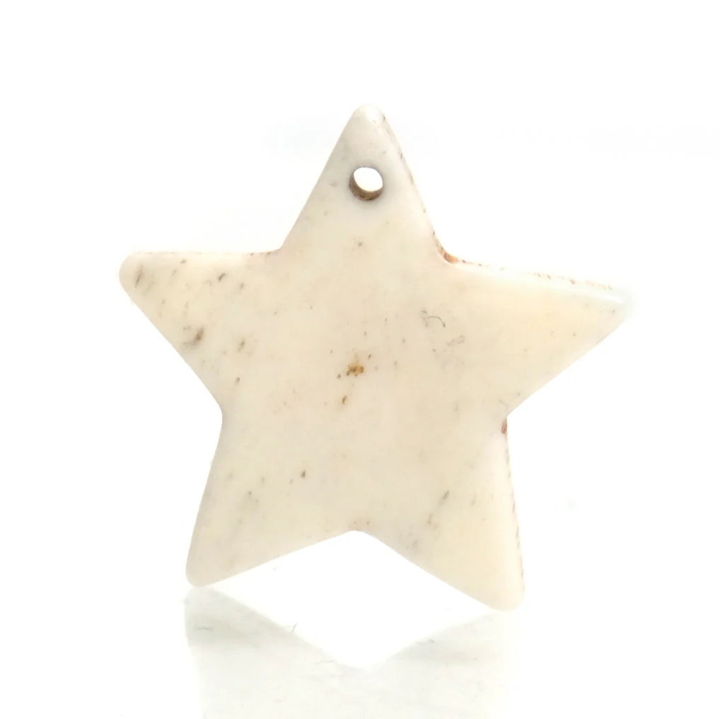 Carved Bone Pendant, Star - Image 2