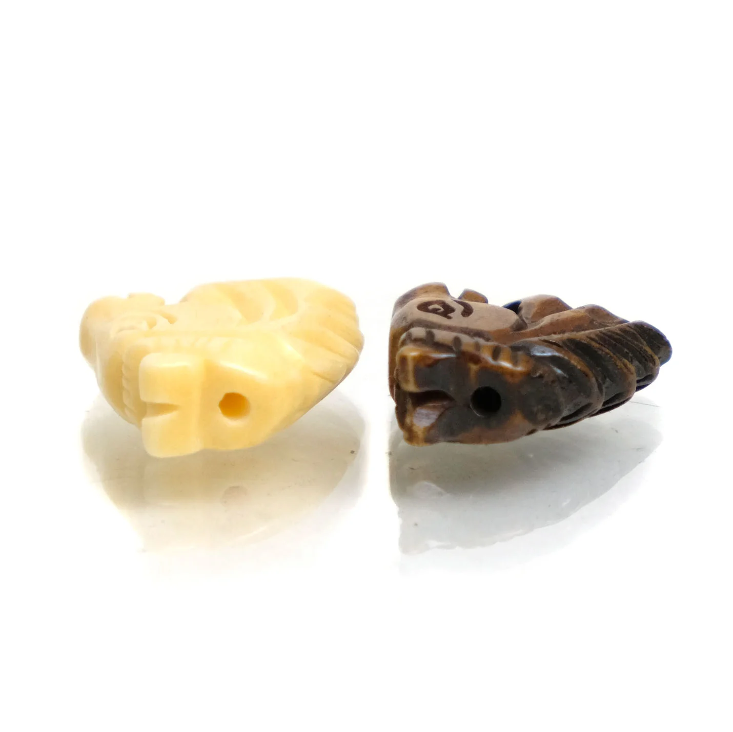 Carved Bone Pendant Bead, "Successful Horse" - Image 4