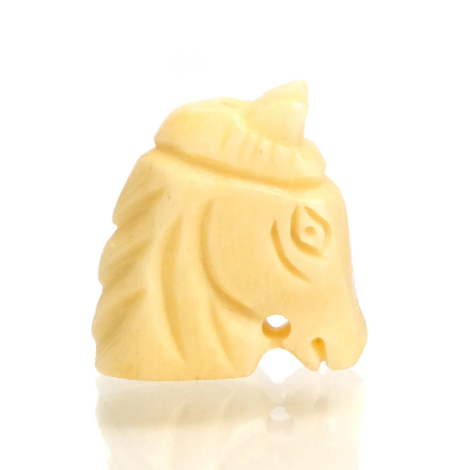 Carved Bone Pendant Bead, "Successful Horse" - Image 5