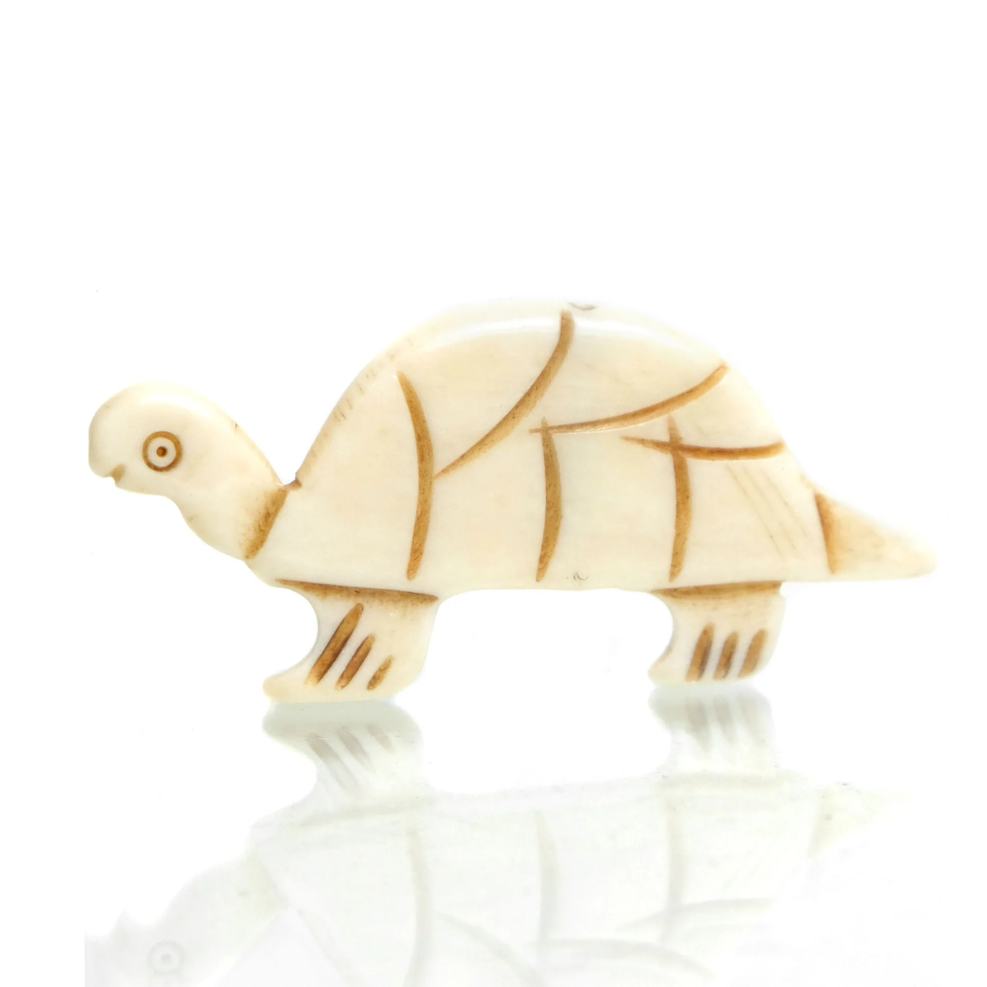 Carved Bone Pendant, Turtle 9 - Image 3