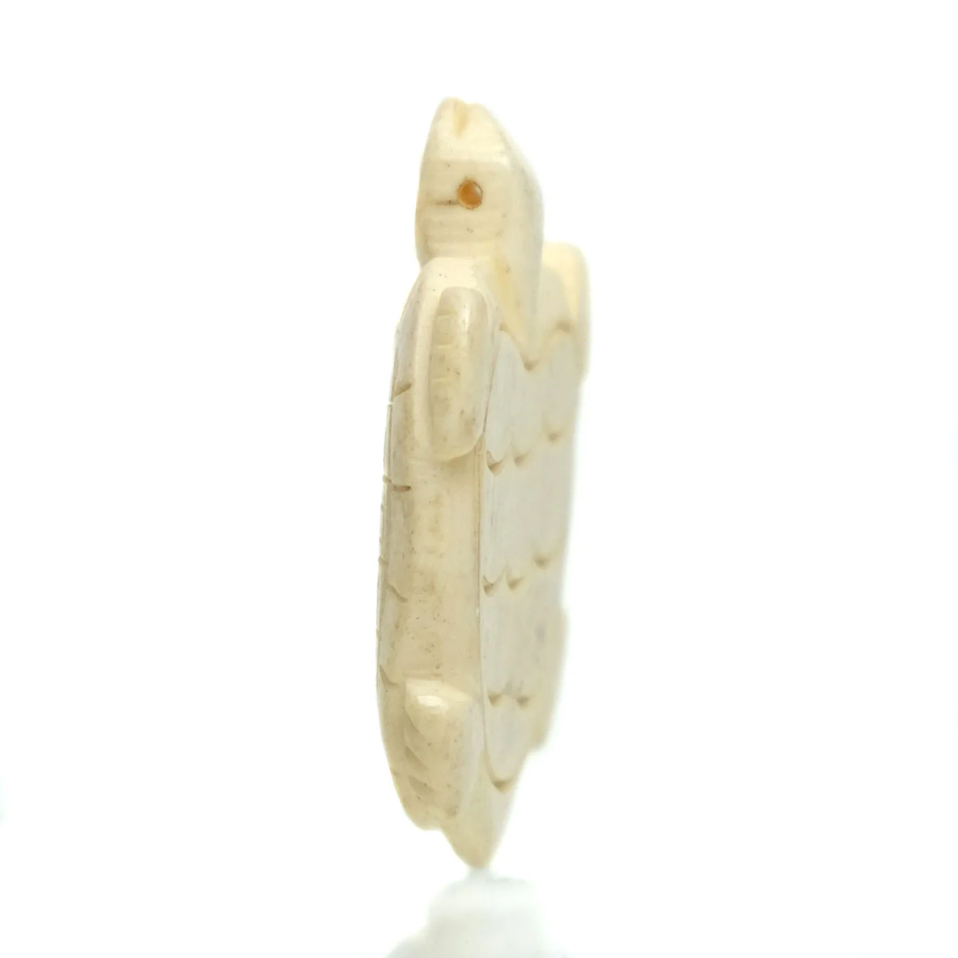 Carved Bone Bead Pendant, Turtle 3 - Image 2
