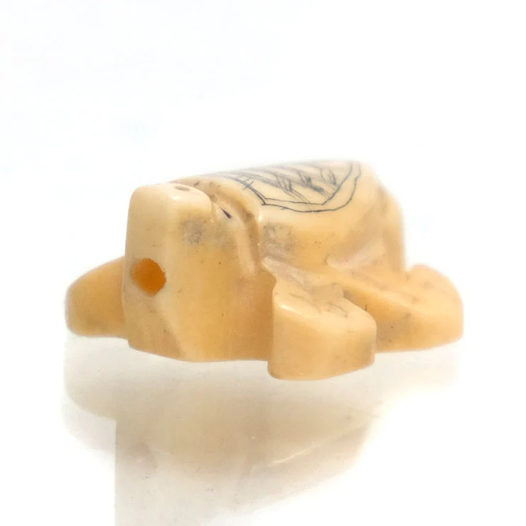 Carved Bone Pendant, Turtle 6 - Image 3