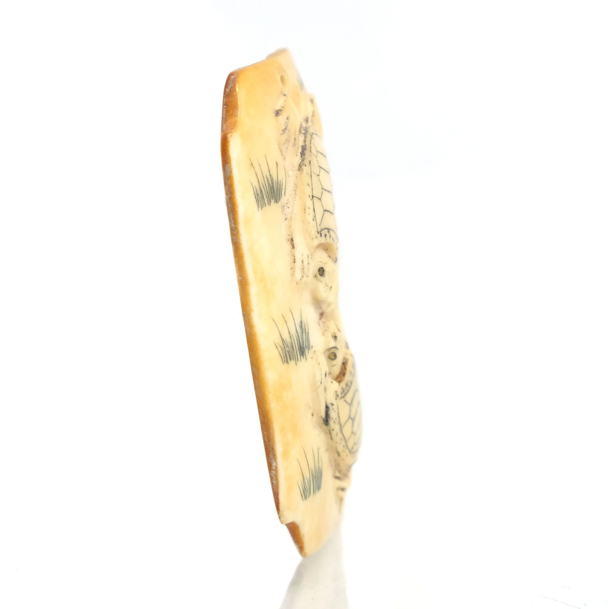 Carved Bone Pendant, Turtle 8 - Image 2