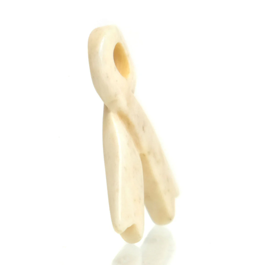 Carved Bone Ribbon Pendant - Image 2