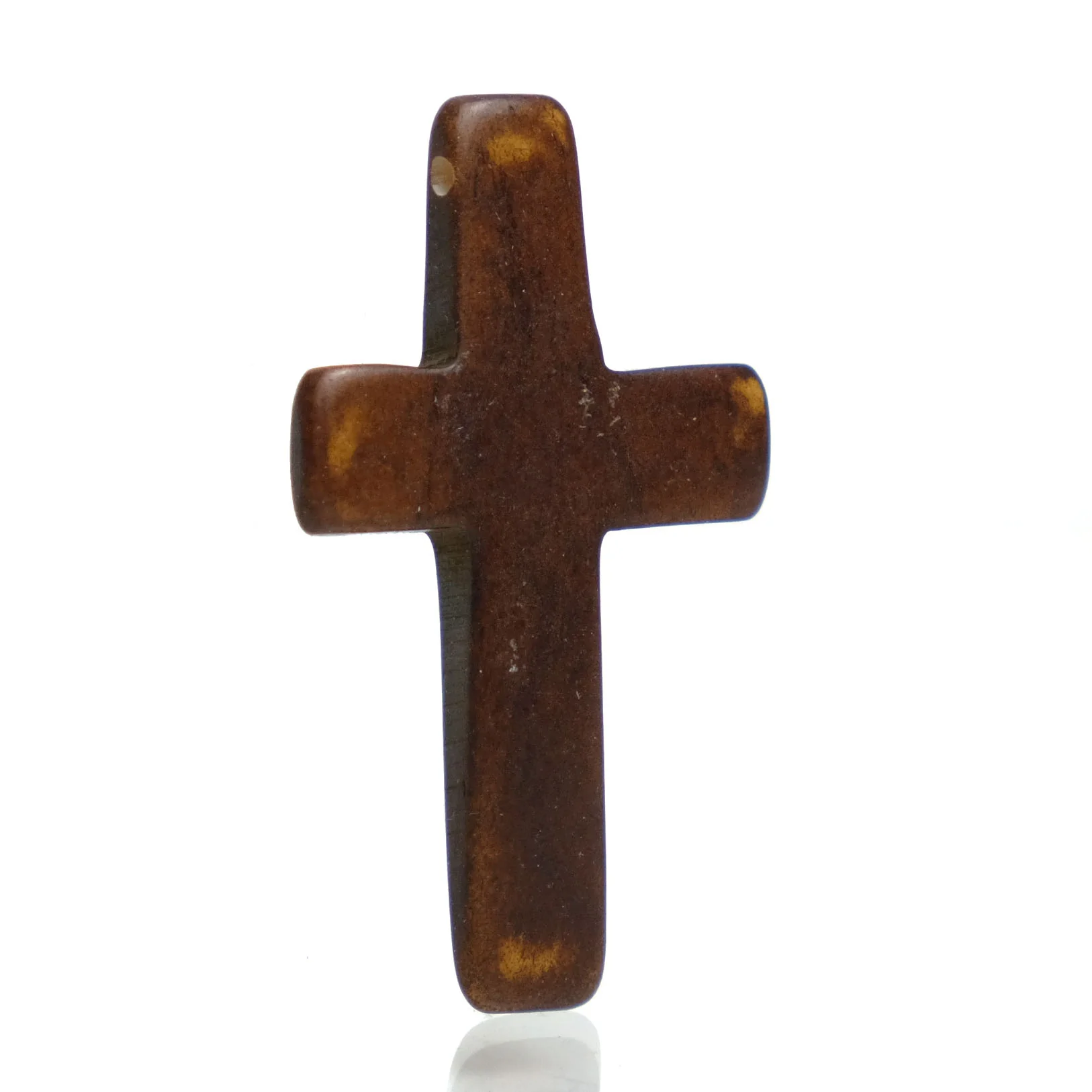 Carved Cross Bone Pendant Bead - Image 2