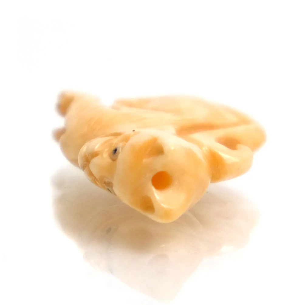 Carved Kitty Bone Bead Pendant - Image 3