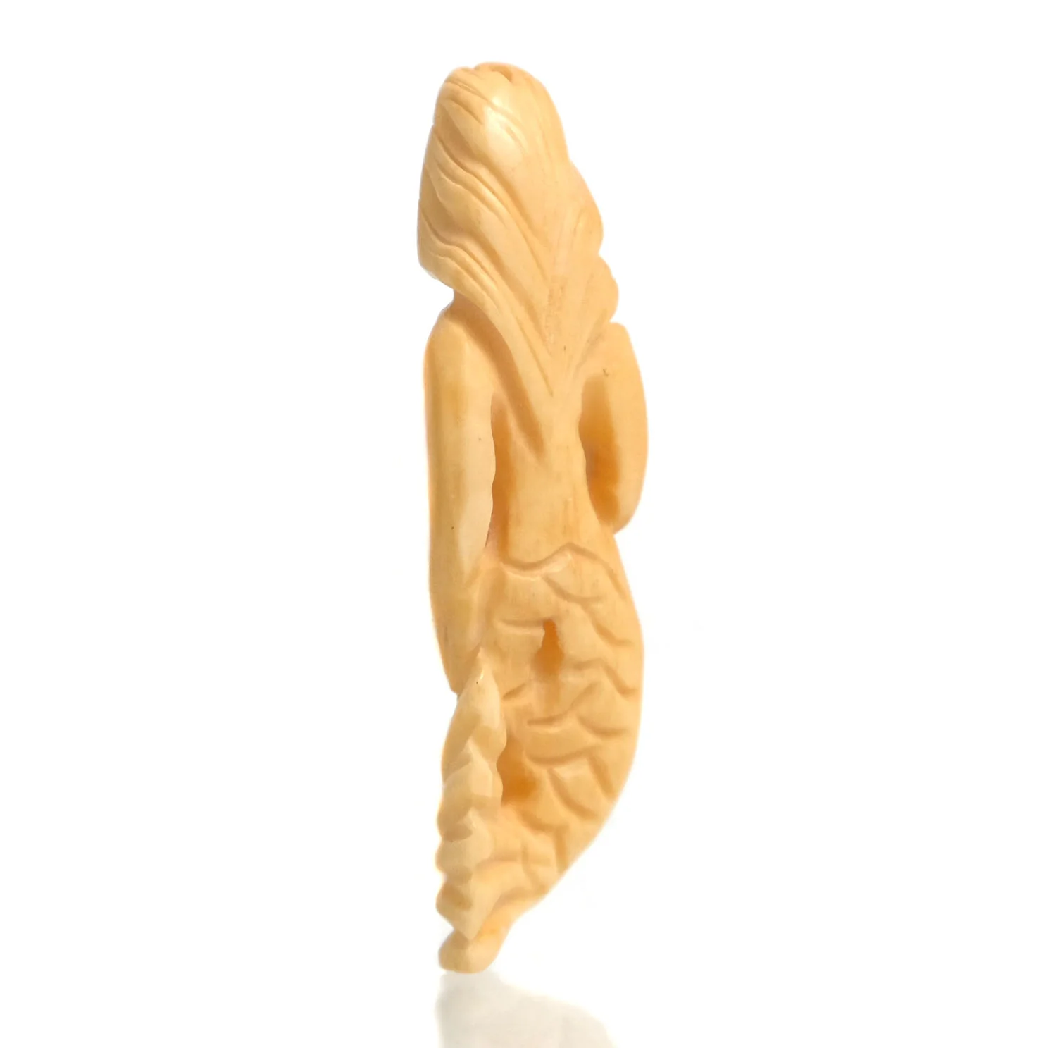 Carved Mermaid Bone Pendant Bead - Image 4