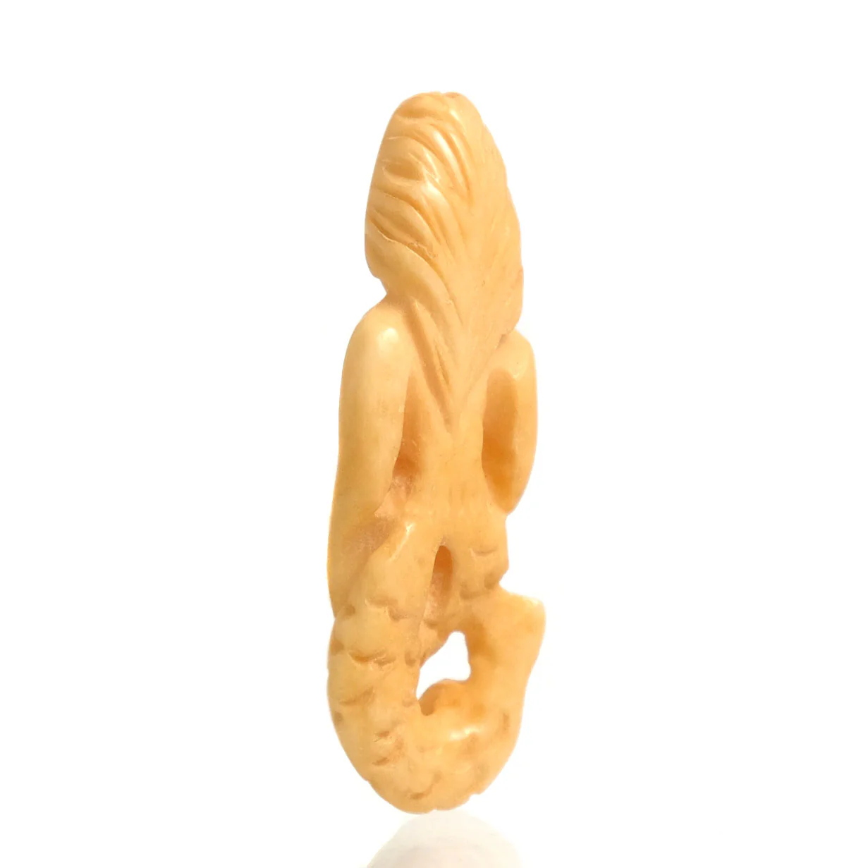 Carved Mermaid Bone Pendant Bead - Image 6