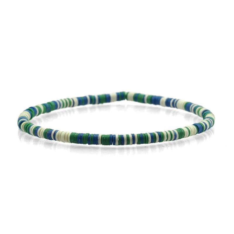 Celluloid Disc Beads Stretch Bracelet 8 - Image 3