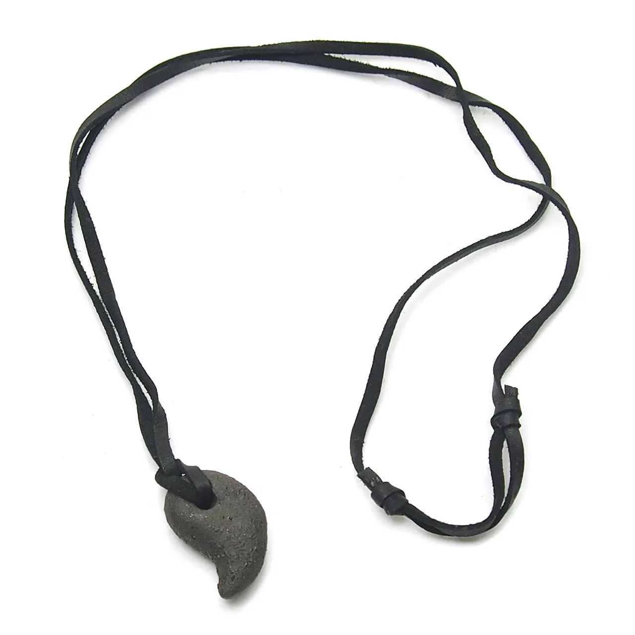 Ceramic/Sacred Ash Magatama Necklace, C - Image 2