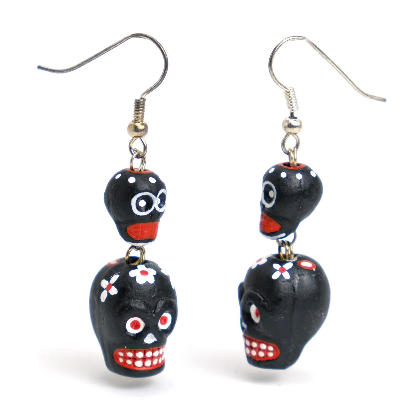 Ceramic Skull Earrings #1 - Image 2