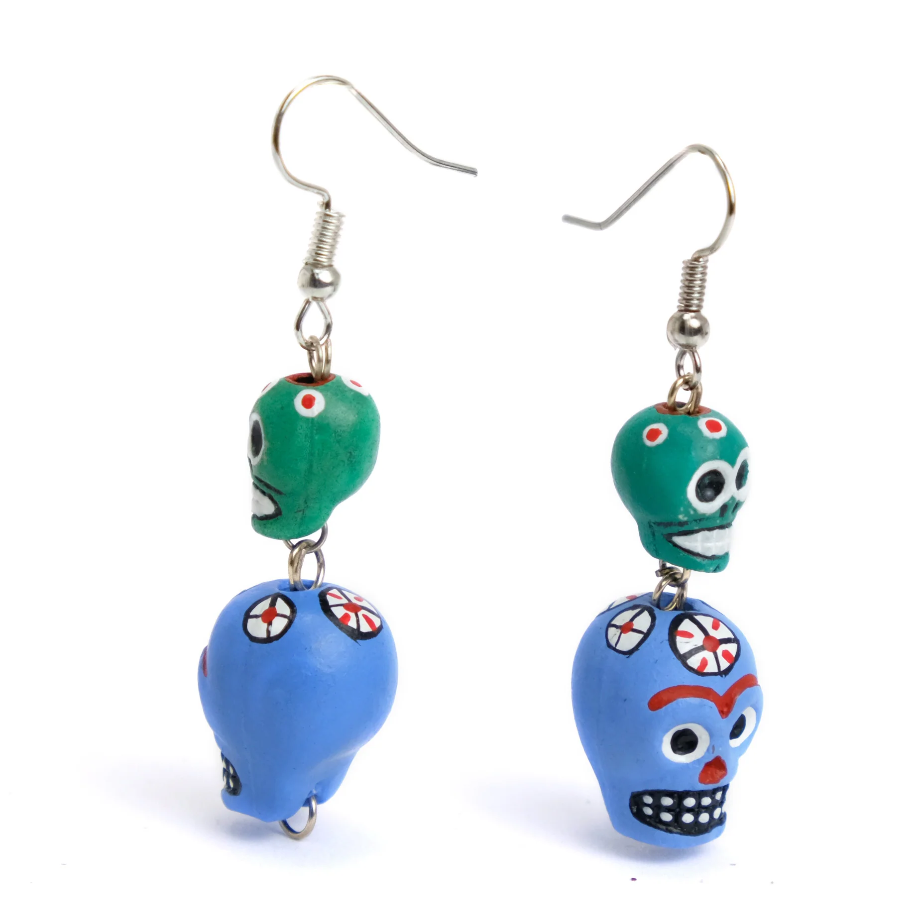 Ceramic Skull Earrings #2 - Image 2