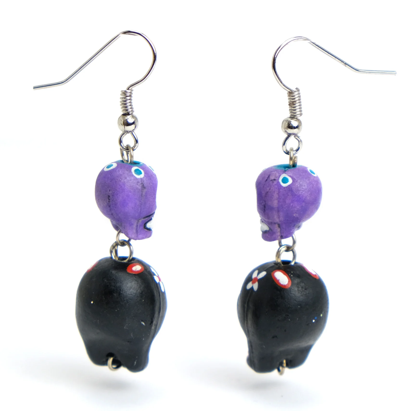Ceramic Skull Earrings #4 - Image 2