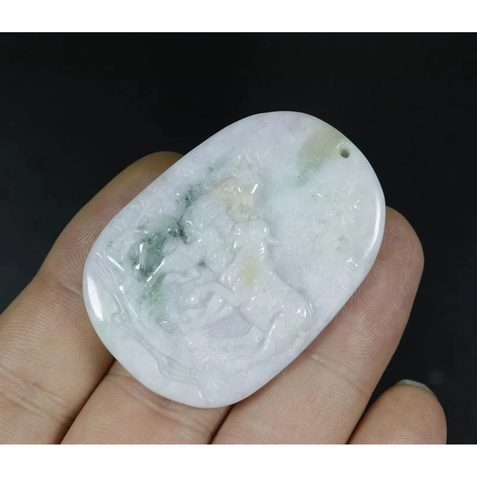 Certified Green 100% Natural A Jadeite Jade Pendant Sheep - Image 3