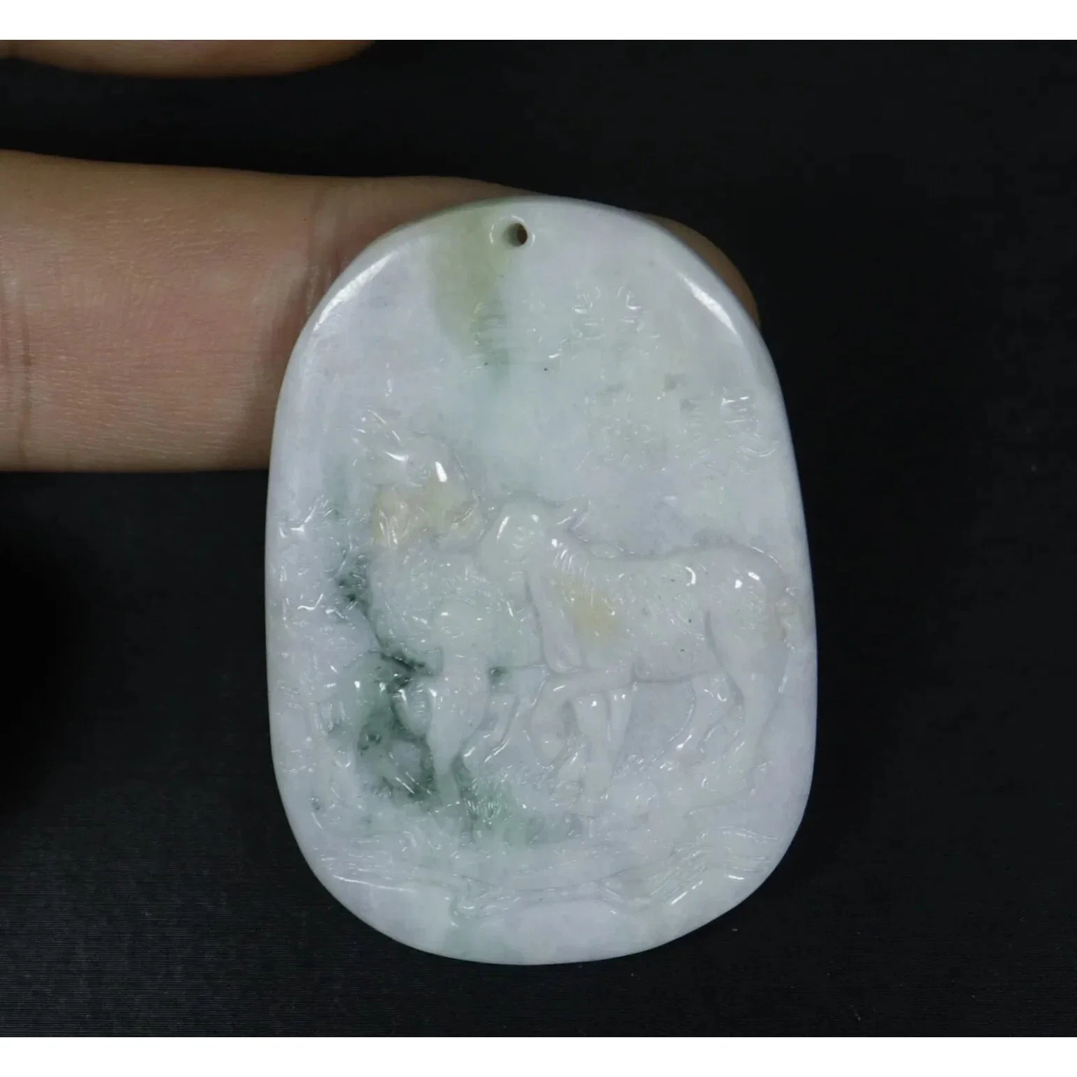 Certified Green 100% Natural A Jadeite Jade Pendant Sheep - Image 4