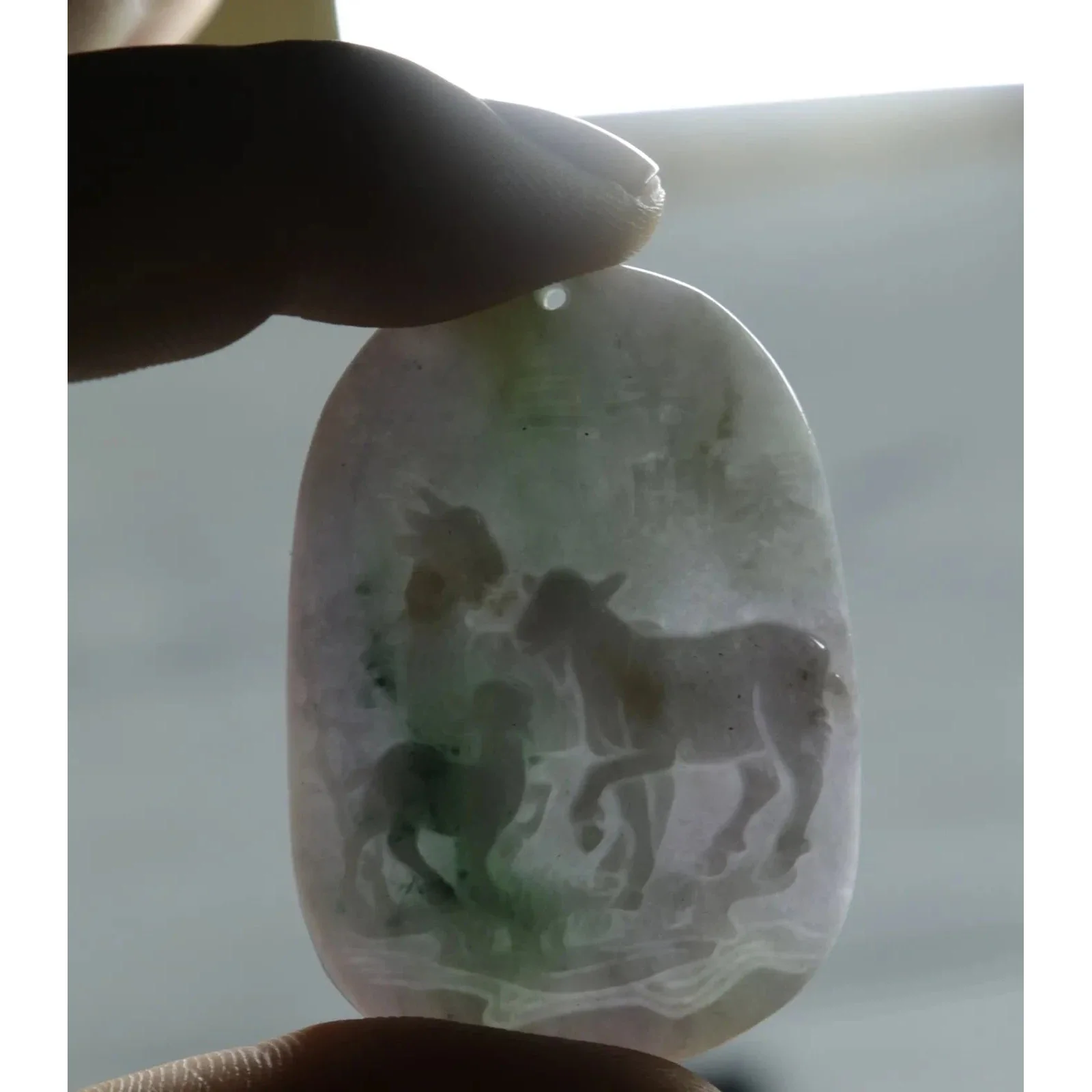Certified Green 100% Natural A Jadeite Jade Pendant Sheep - Image 7