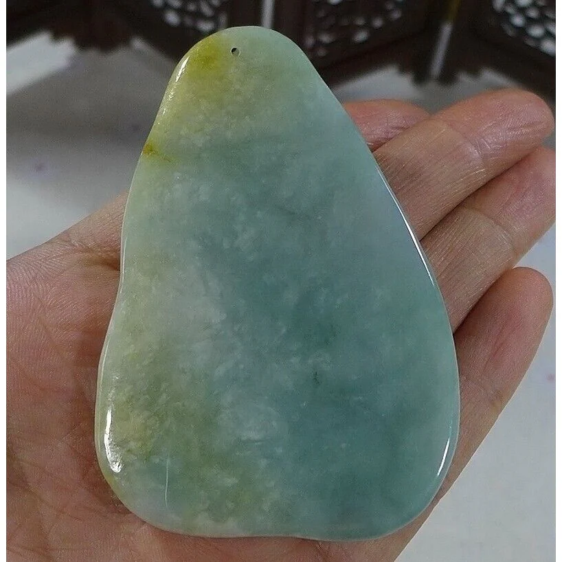 Certified Natural Type A Icy Jadeite Jade Lotus Kwan-Yin Big Pendant Necklace - Image 6