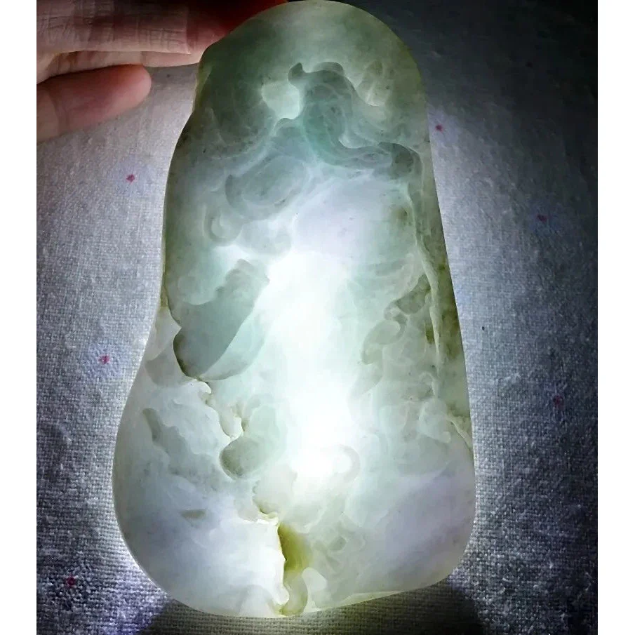 Certified Natural Type A Icy Lavender Jadeite Jade Big Guan Gong Pendant - Image 5