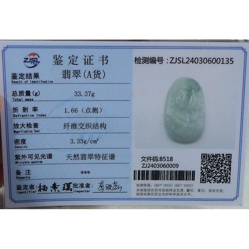Cert'd Natural Type A Icy Light Green Jadeite Jade Lotus Kwan-Yin Pendant - Image 8