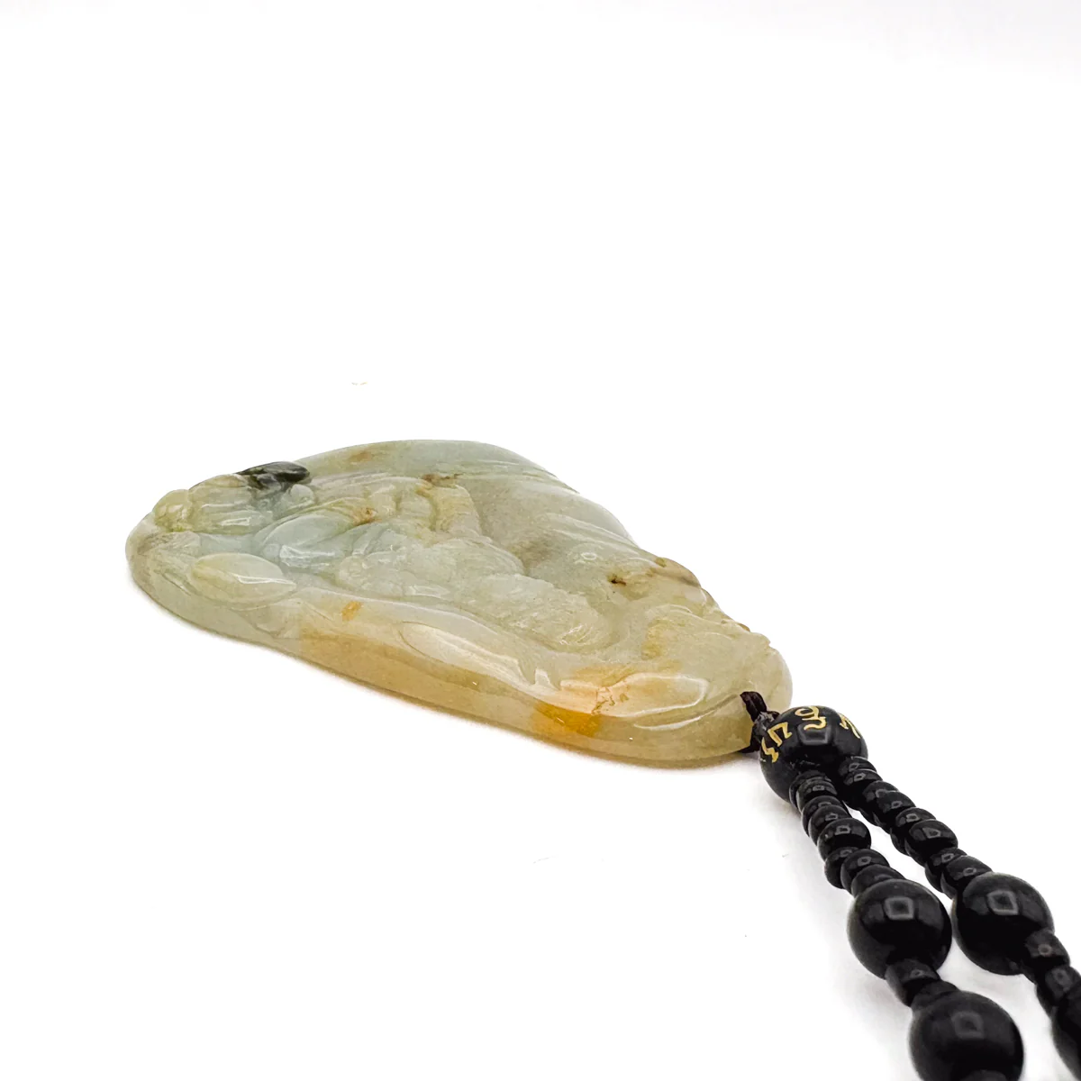 Certified Natural Type A Icy Yellow Jadeite Jade Lotus Kwan-Yin Pendant - Image 10