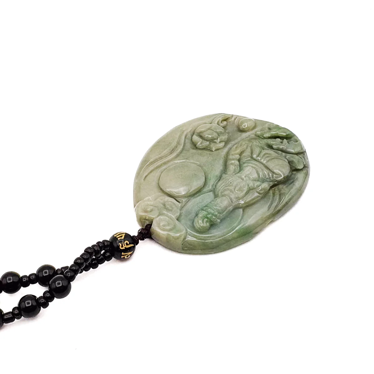 Certified Natural Type A Jadeite Jade Lotus Kwan-Yin Pendant Necklace - Image 4