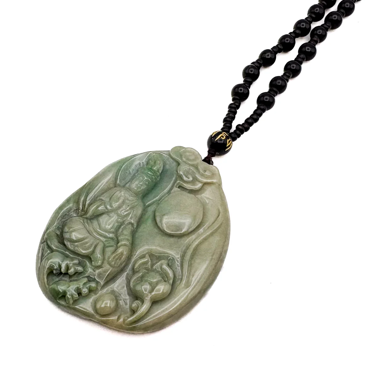Certified Natural Type A Jadeite Jade Lotus Kwan-Yin Pendant Necklace - Image 6