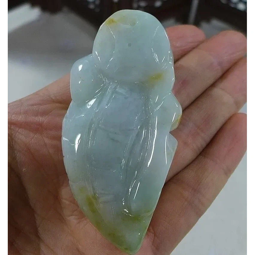 Certified Natural Type A Jadeite Jade Turtle Dragon Big Pendant - Image 5