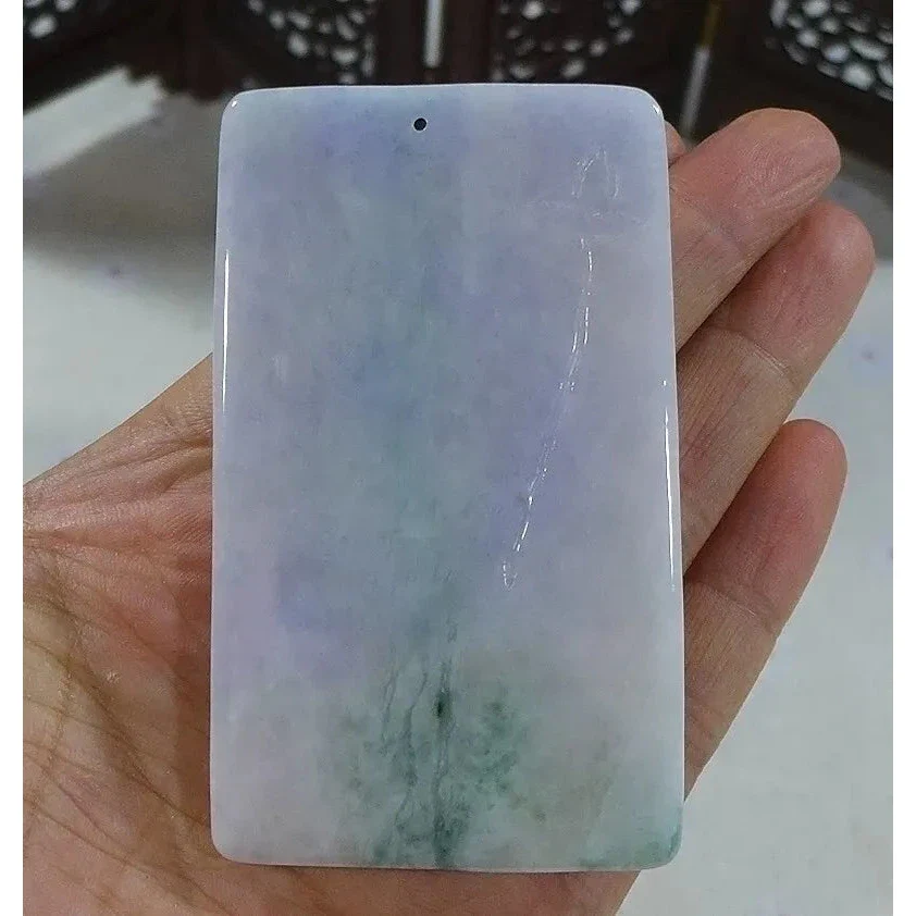 Certified Natural Type A Lavender Green Jadeite Jade Big Scene Tiger Pendant - Image 6