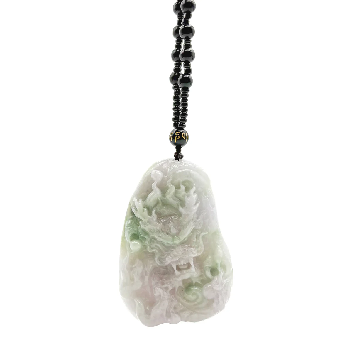 Certified Natural Type A Lavender Green Jadeite Jade Dragon Pendant - Image 10