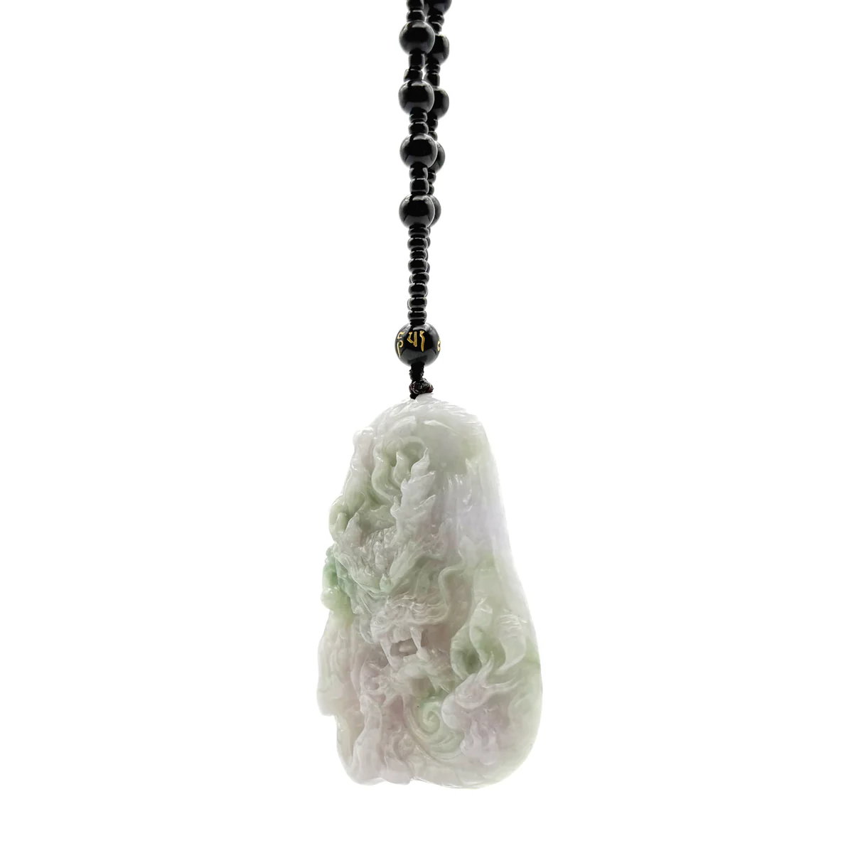 Certified Natural Type A Lavender Green Jadeite Jade Dragon Pendant - Image 11