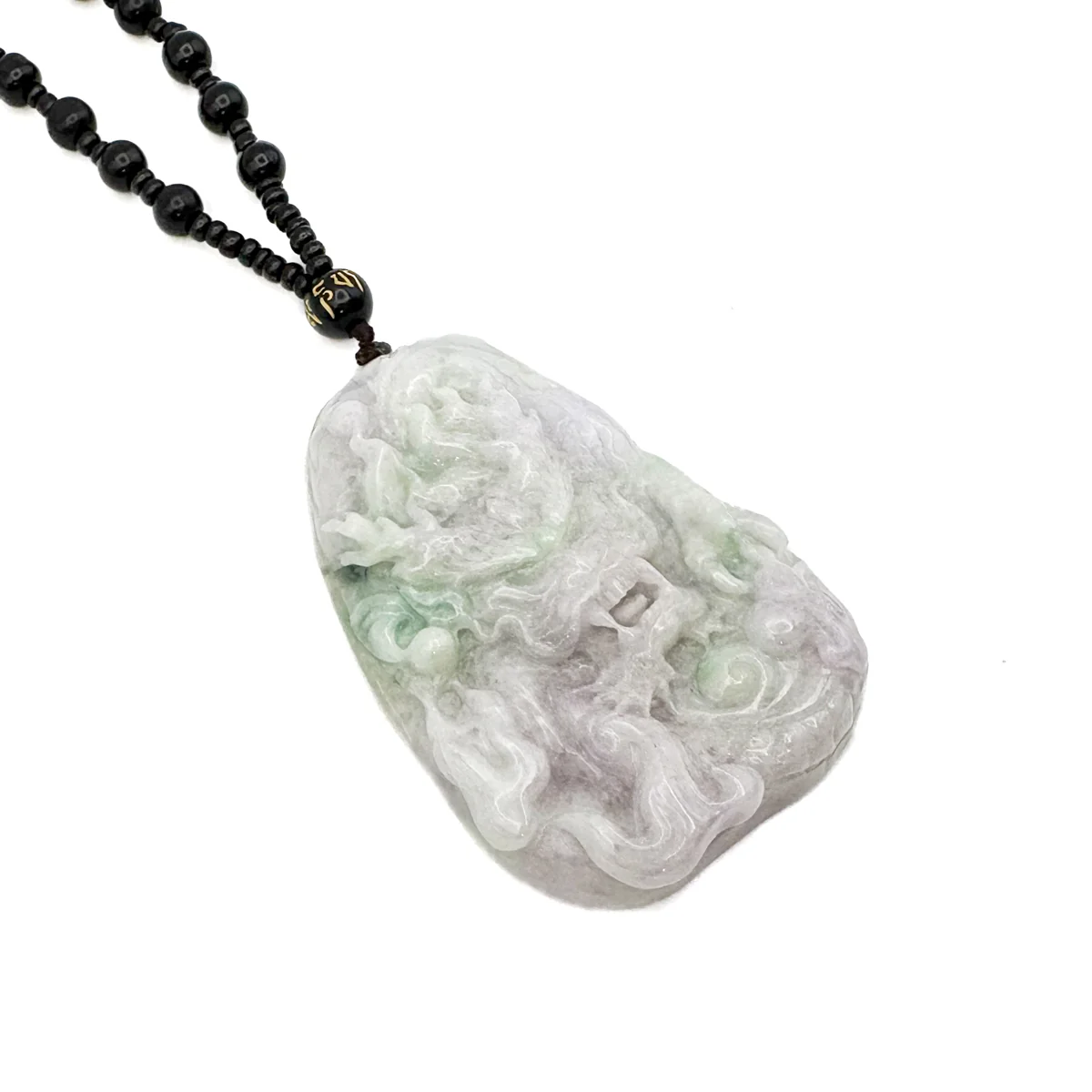 Certified Natural Type A Lavender Green Jadeite Jade Dragon Pendant - Image 4