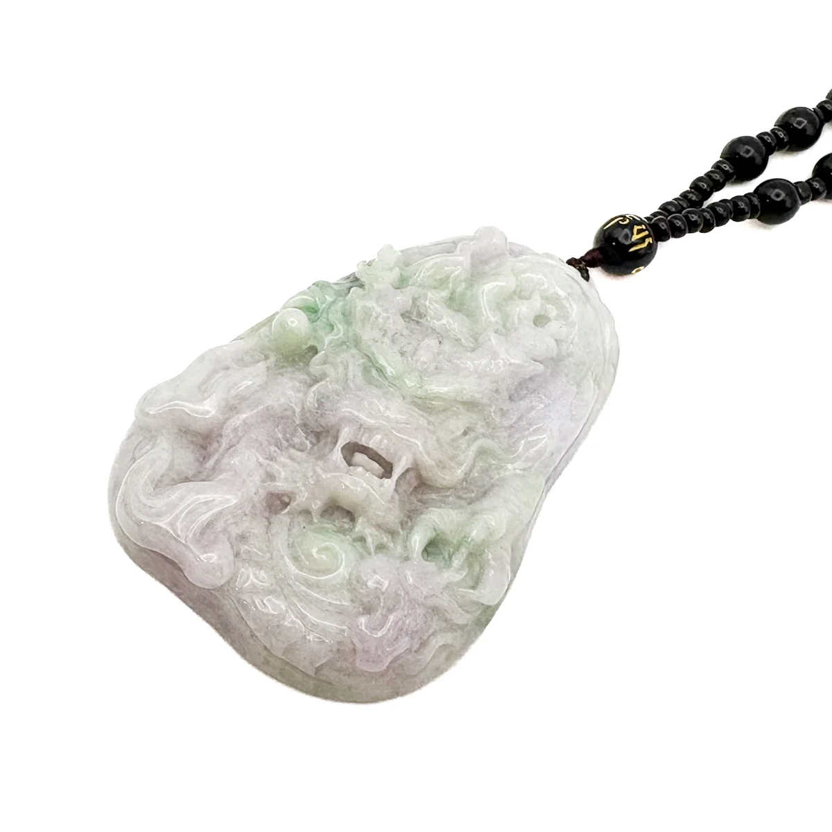 Certified Natural Type A Lavender Green Jadeite Jade Dragon Pendant - Image 6