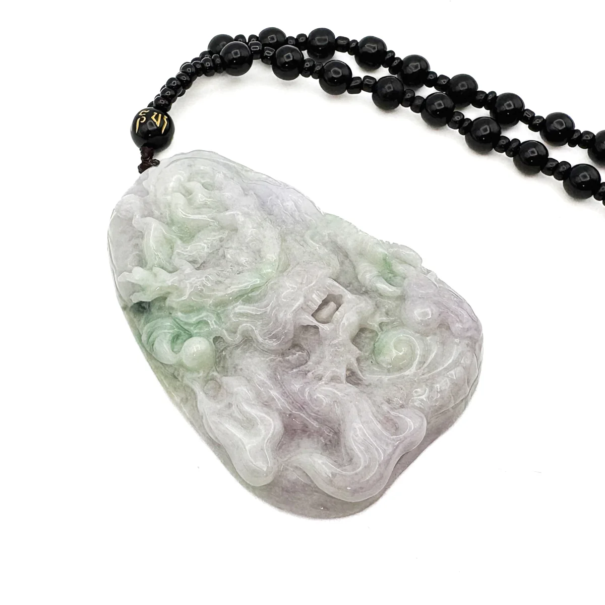 Certified Natural Type A Lavender Green Jadeite Jade Dragon Pendant - Image 7