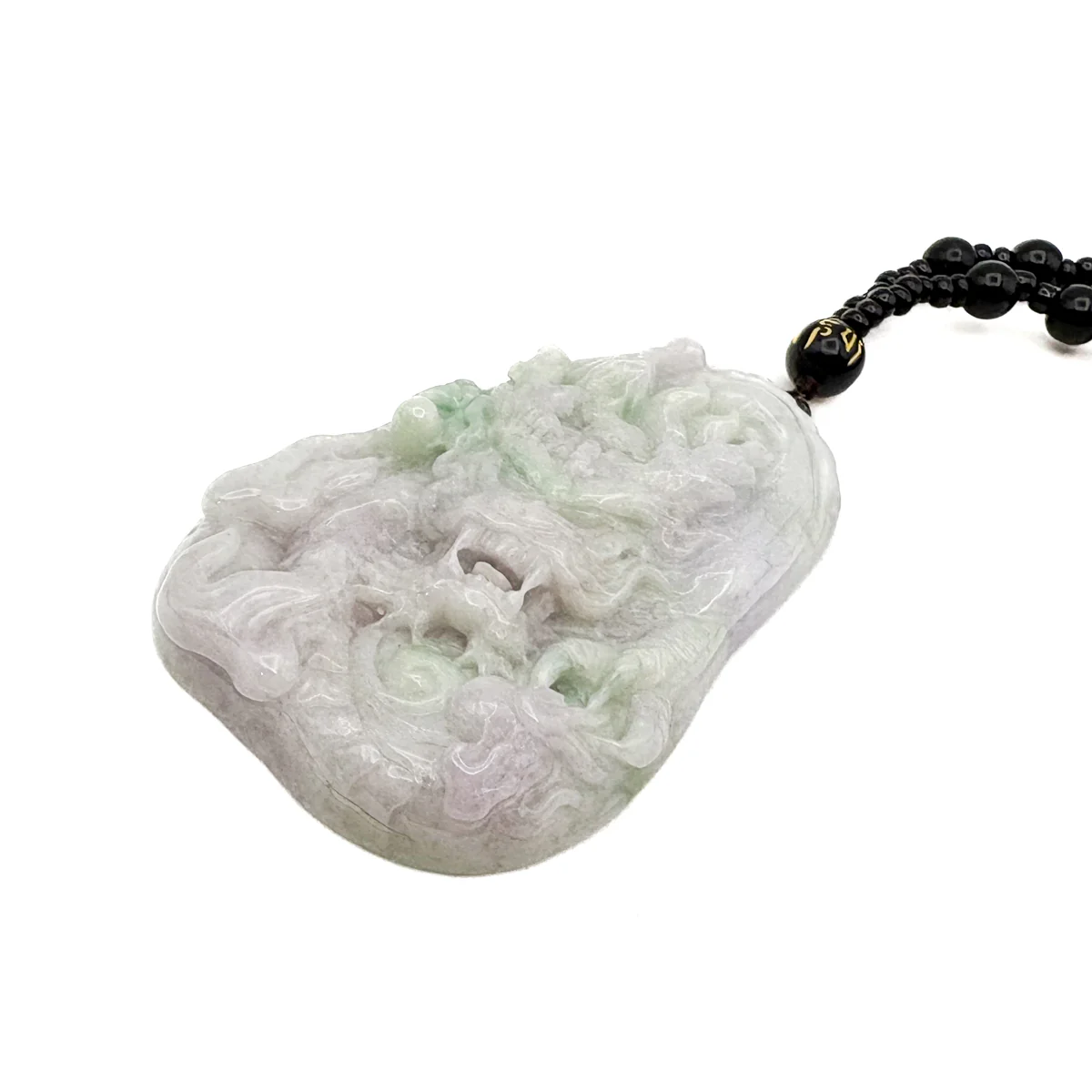 Certified Natural Type A Lavender Green Jadeite Jade Dragon Pendant - Image 8