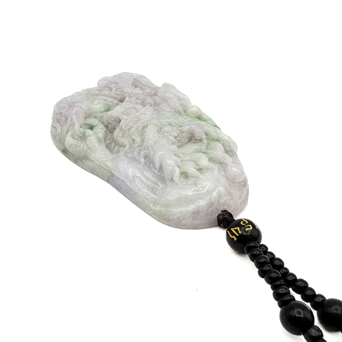 Certified Natural Type A Lavender Green Jadeite Jade Dragon Pendant - Image 9